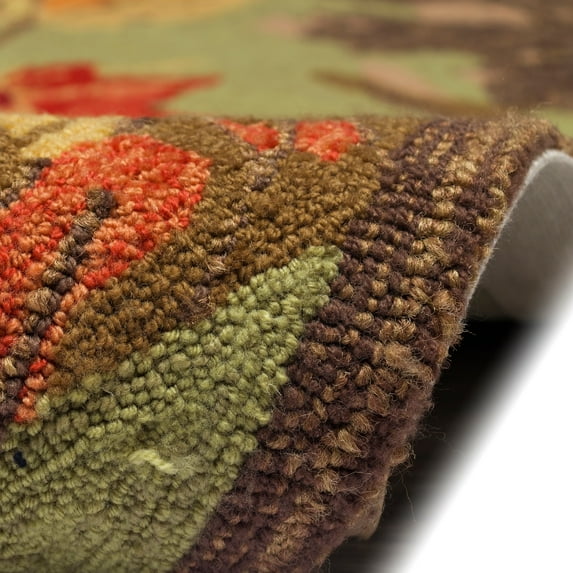 Liora Manne Ravella Area Rug Moss Falling Leaves Indoor Outdoor 70% Polypropylene