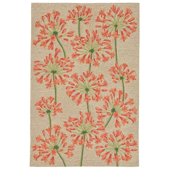 Liora Manne Ravella Desert Lily Indoor/Outdoor Rug Orange 5'X7'6"