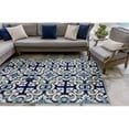 thumbnail image 1 of Liora Manne Ravella Floral Tile Area Rug Navy Indoor Outdoor Water Fade Resistant, 1 of 2