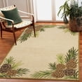 thumbnail image 1 of Liora Manne Ravella Forest Border Indoor Outdoor Area Rug Natural, 1 of 5