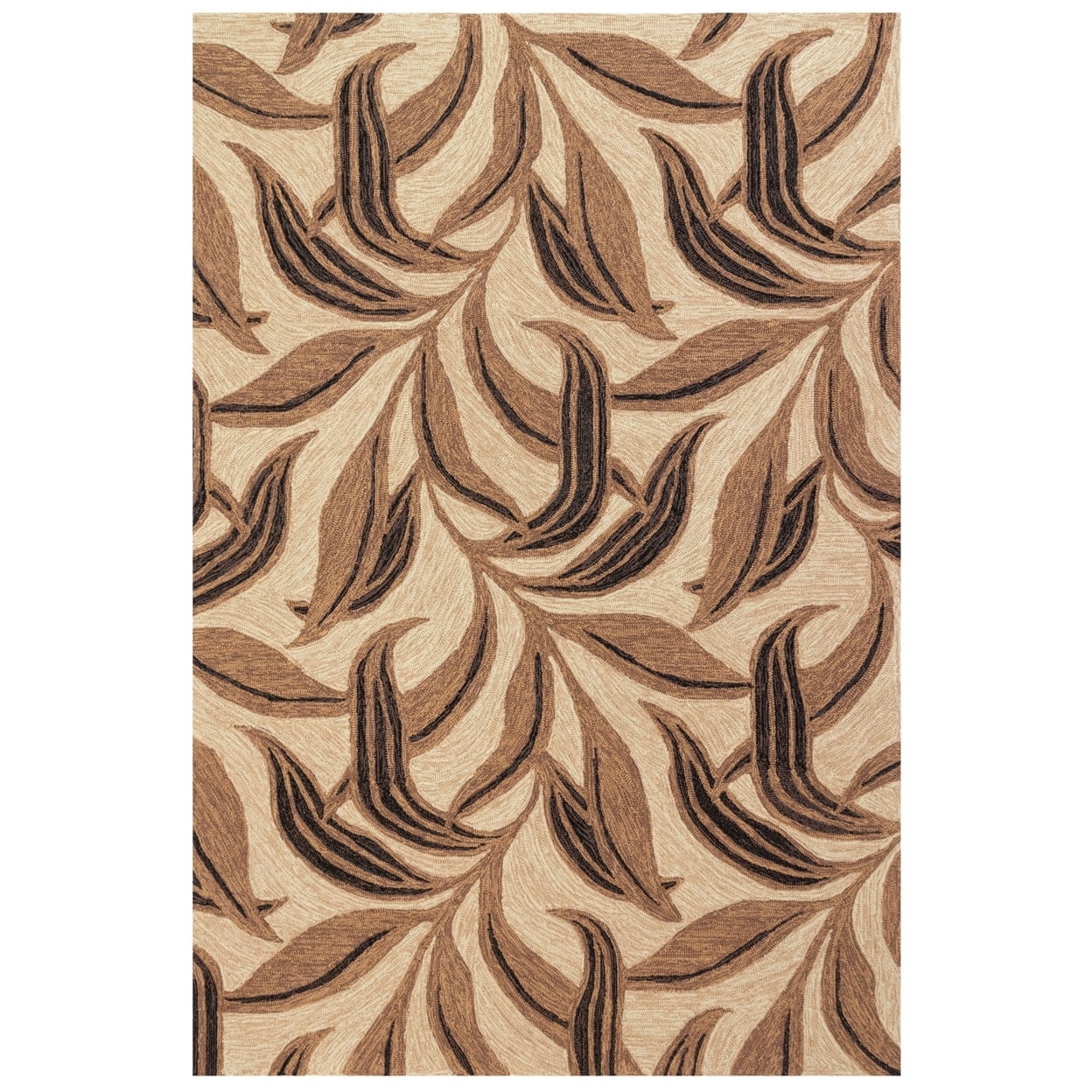 Neutral Polypropylene Rug Liora Manne Ravella Leaf Indoor Outdoor Area Rug Neutral 70% ...