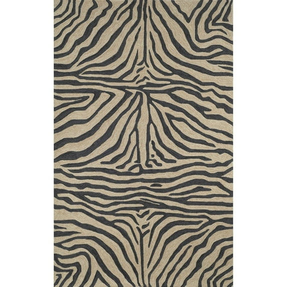 Liora Manne Ravella Zebra Area Rug Black Indoor Outdoor Water Fade Resistant 5x8