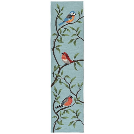 Liora Manne Riviera Aqua Indoor Outdoor Area Rug, Aqua, 2' x 8'