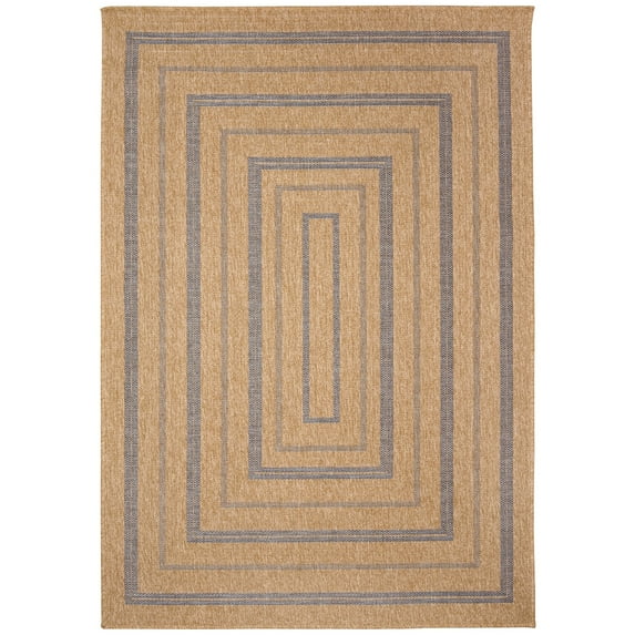 Liora Manne Sahara Multi Border Indoor Outdoor Area Rug Navy 100% Polypropylene 5x8