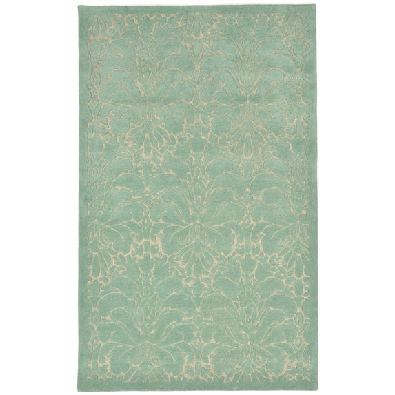 Seville Modern Damask Rug-Color:Aqua Blue,Size:66"Lx42"Wx0.625"H
