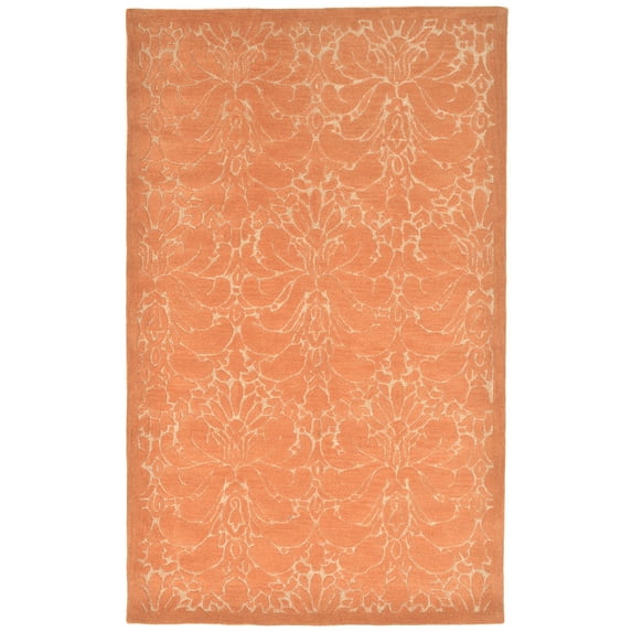 Seville Modern Damask Rug-Color:Apricot Orange,Size:8'Lx5'Wx0.625"H