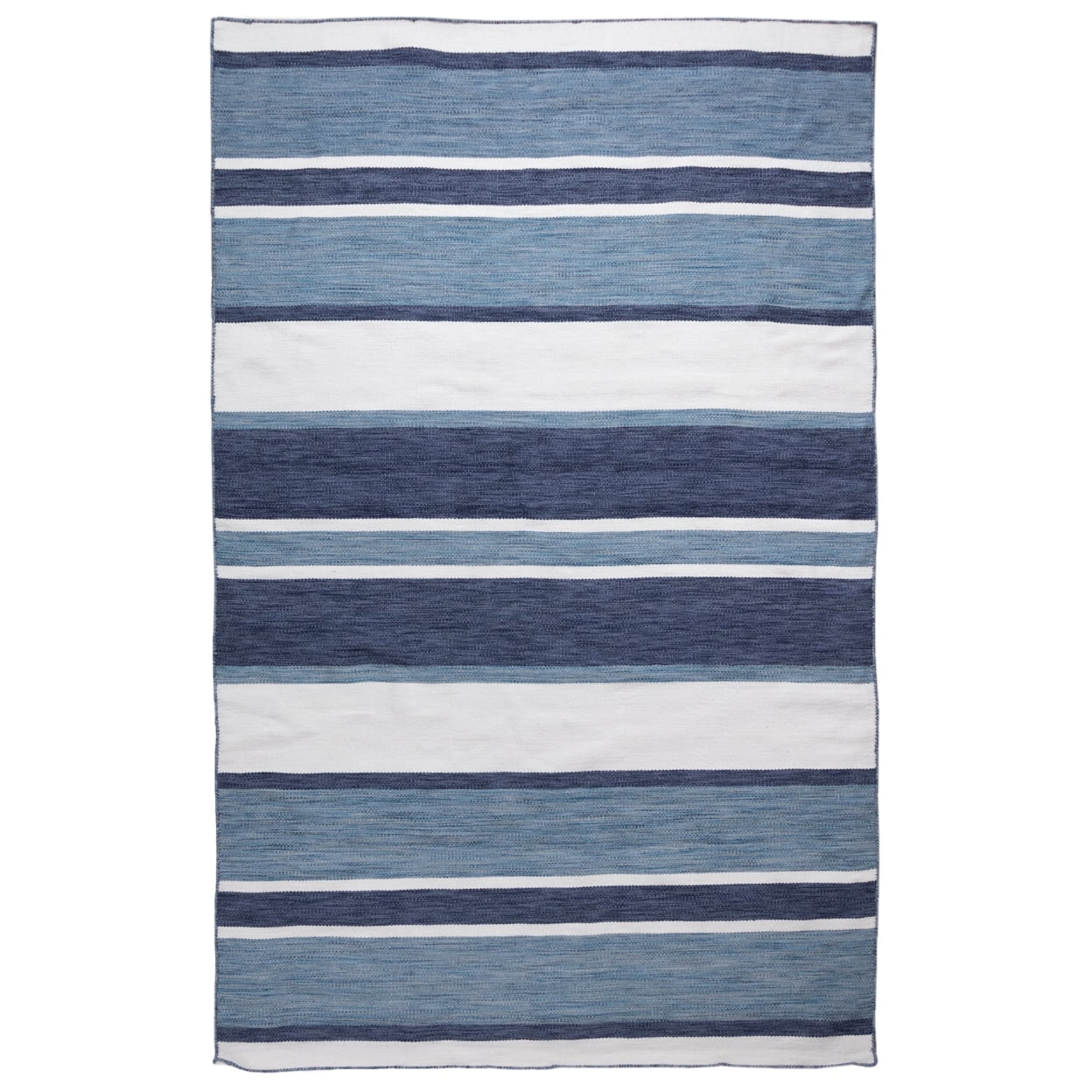 Coastal Stripe Navy Synthetic 2' x 8' Reversible Outdoor Runner Rug