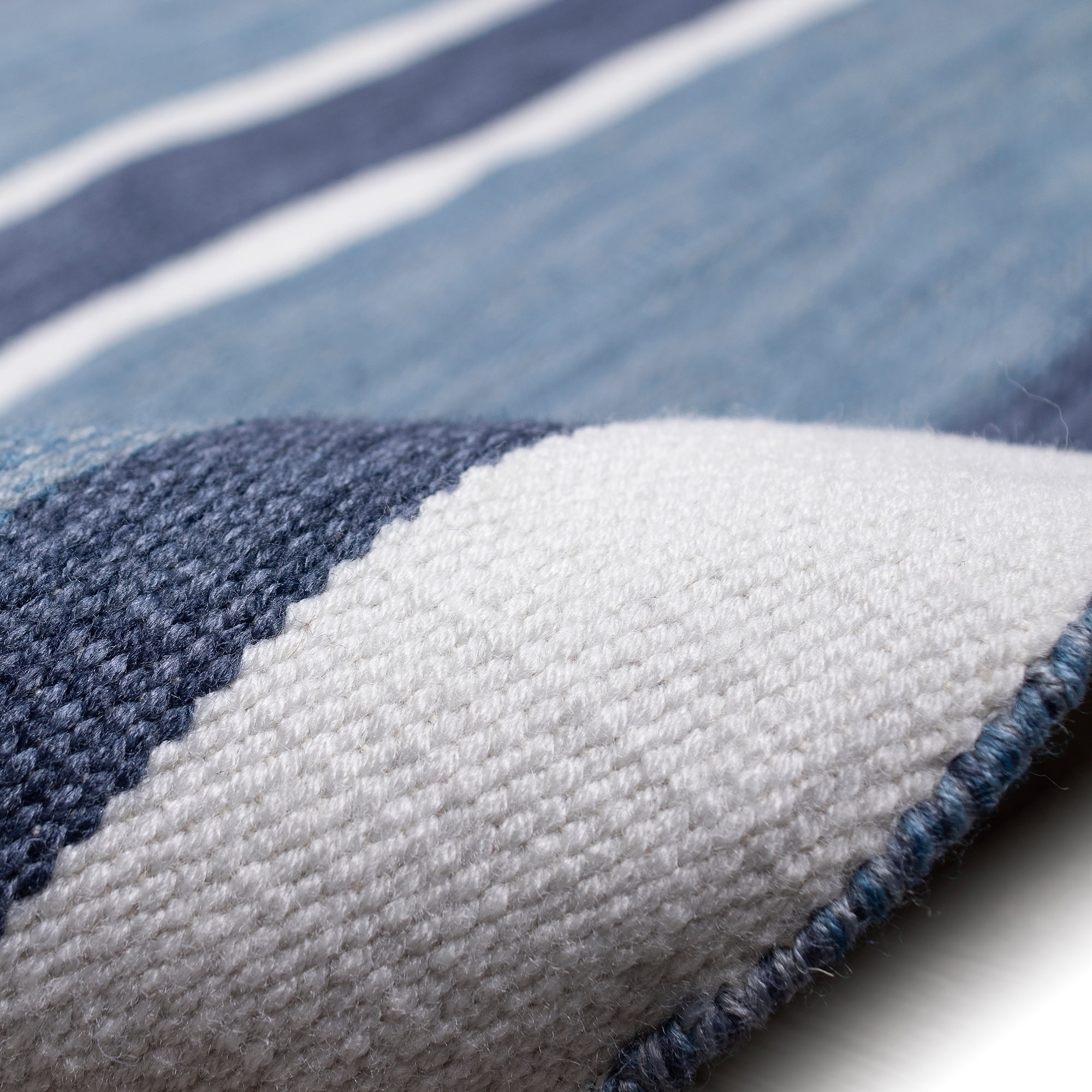 Coastal Stripe Navy Synthetic 2' x 8' Reversible Outdoor Runner Rug