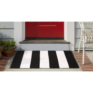 Throw Rug Area Black 3X4 ft. Gradient Border Floral Entryway