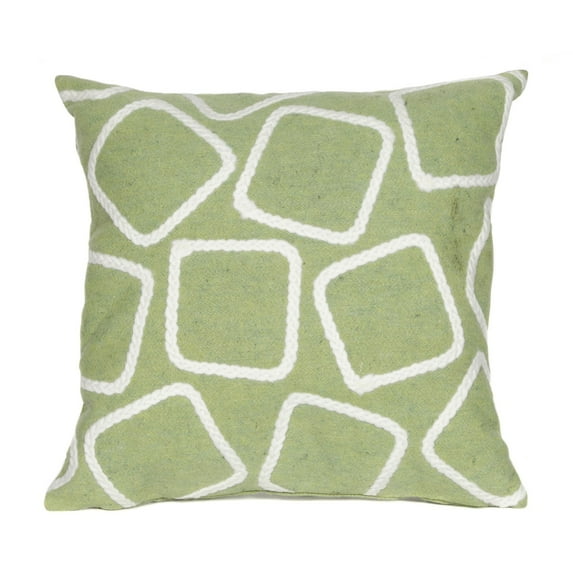 Visions I Lime Pillow-Color:Squares Green,Size:20"Lx12"Wx"H