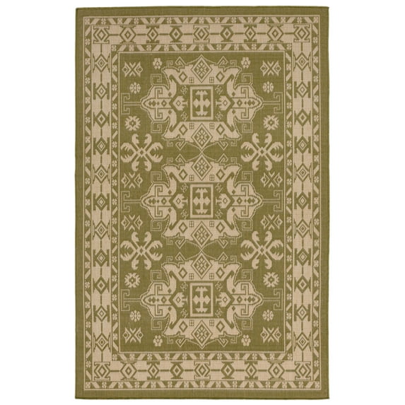 Liora Manne Terrace 1781/76 Kilim Green Area Rug 7 Feet 10 Inches X 9 Feet 10 Inches