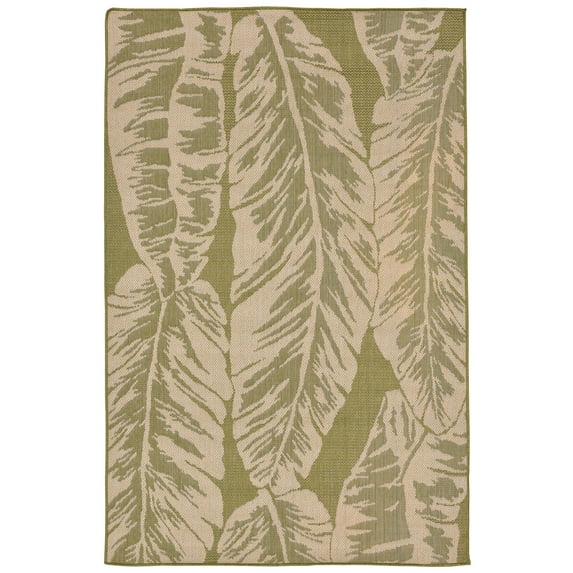 Liora Manne Terrace Banana Leaf Indoor/Outdoor Rug Green 23"X35"