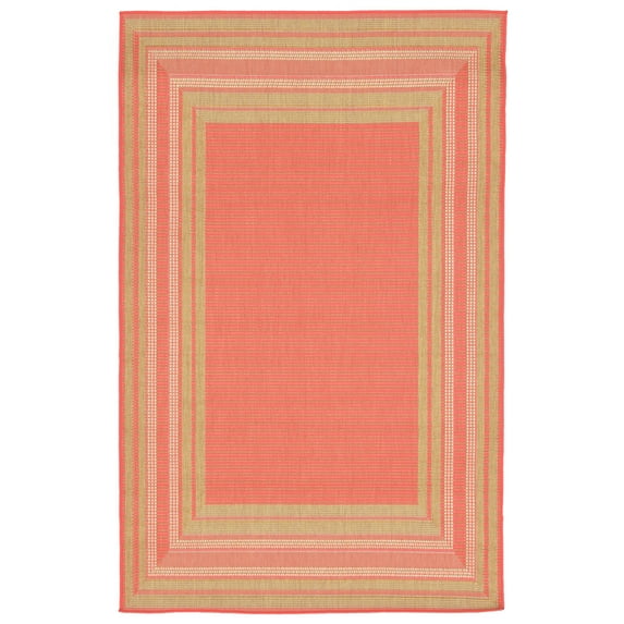 Liora Manne Terrace Etched Border Indoor/Outdoor Rug Orange 39"X59"