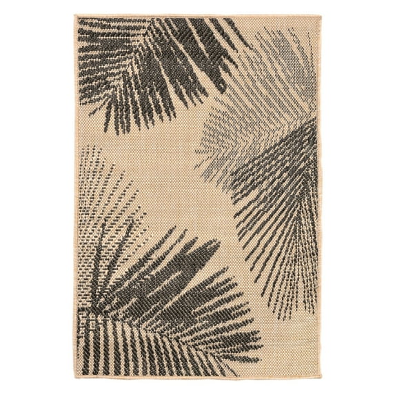 Terrace Palm Rug-Color:Off White/Neutral,Size:7'6"Lx4'10"Wx0.125"H
