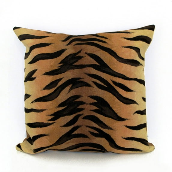 Visions I Tiger Pillow-Color:Brown,Size:20"Lx20"Wx"H