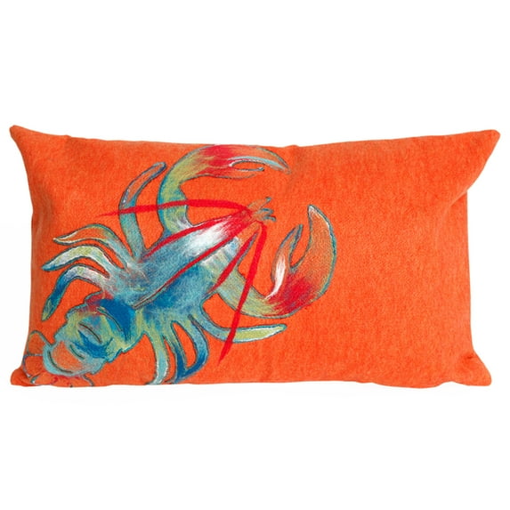 Liora Manne Visions II Lobster Indoor Outdoor Decorative Pillow Orange