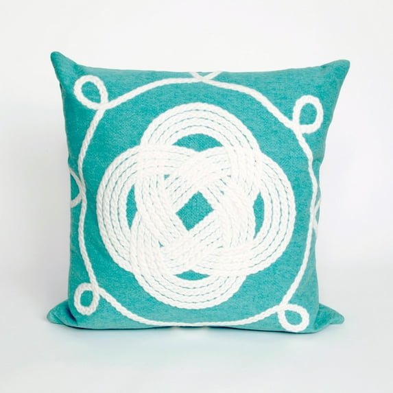 Liora Manne Visions II Ornamental Knot Indoor Outdoor Decorative Pillow Aqua