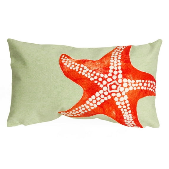 Liora Manne Visions II Starfish Indoor Outdoor Decorative Pillow Seafoam