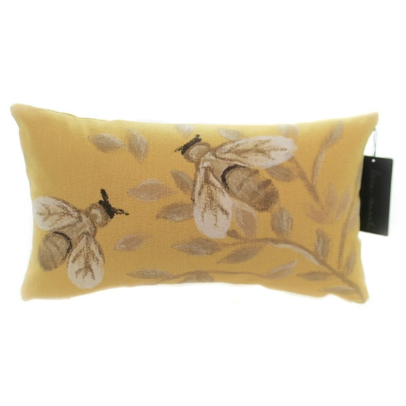 Liora Manne Visions III Bees Indoor Outdoor Decorative Pillow Honey