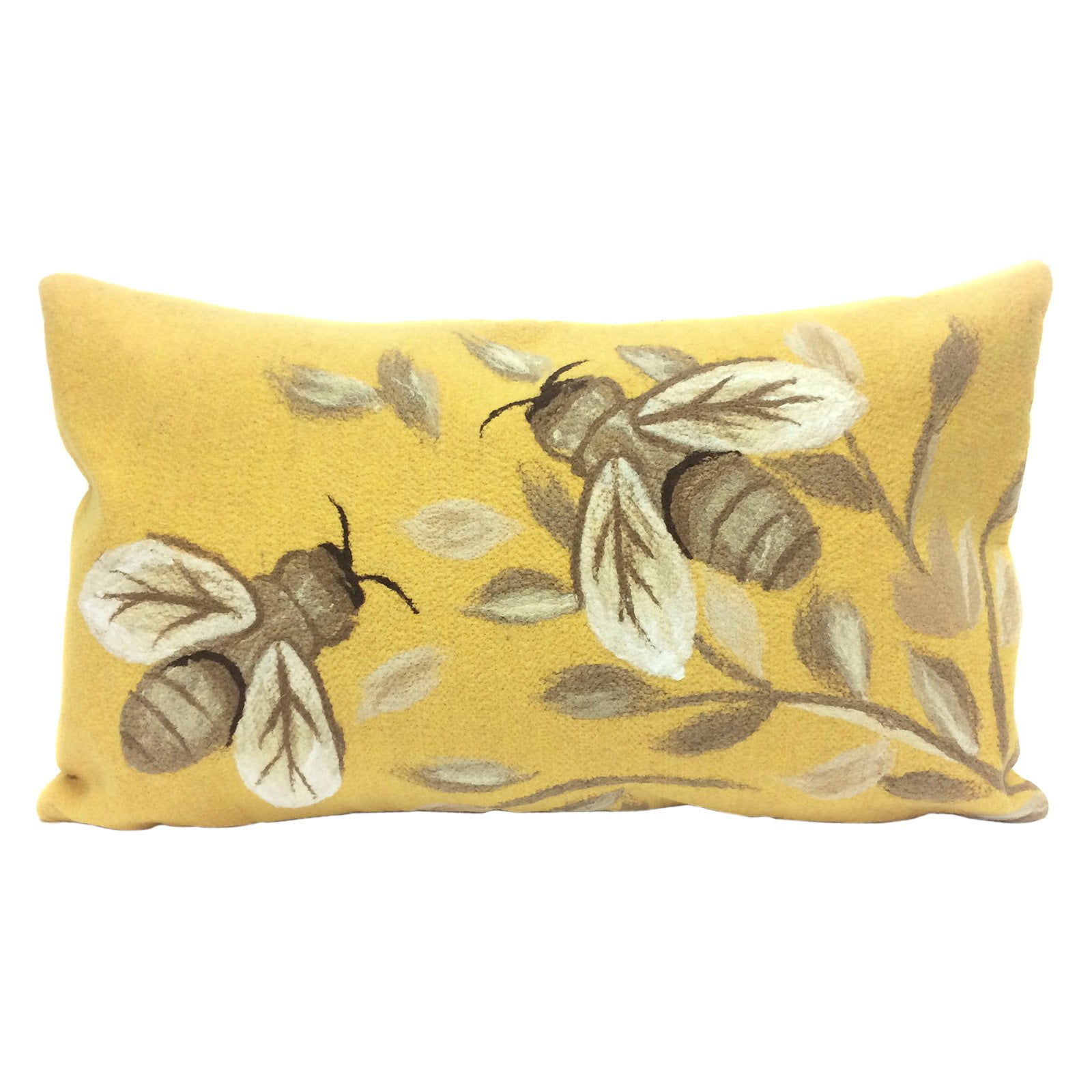 Liora Manne Honey Bee Yellow Rectangular Indoor Outdoor Pillow