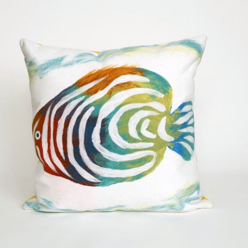 Liora Manne Visions III Rainbow Fish Indoor Outdoor Decorative Pillow Pearl