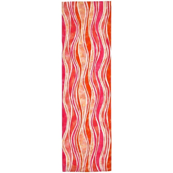 Liora Manne Visions III Wave Indoor/ Outdoor Area Rug Pink 27" x 8' Runner N/A,Handmade 8' Runner Outdoor,Indoor,Runner,Handmade