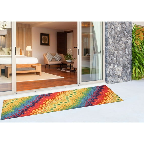 Liora Manne Visions IV Multi Color Indoor Outdoor Area Rug 100% Polyester 5x7