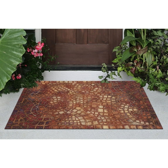 Liora Manne Visions V Arch Tile Indoor Outdoor Area Rug Red