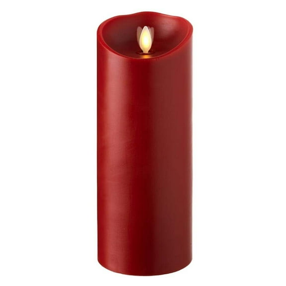Liown 17811 - 9" Red Cinnamon Scent Wax LED Pillar Candle with Timer