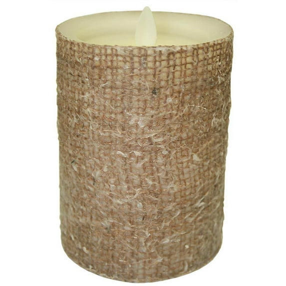 Liown 17958 - 3.5" X 5" MOVING FLAME BURLAP CANDLE BY LIOWN