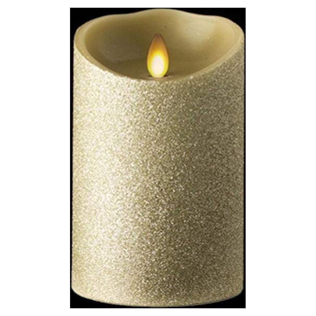 Liown 36055 5" Glitter Tiffany LED Wax Battery Operated Pillar