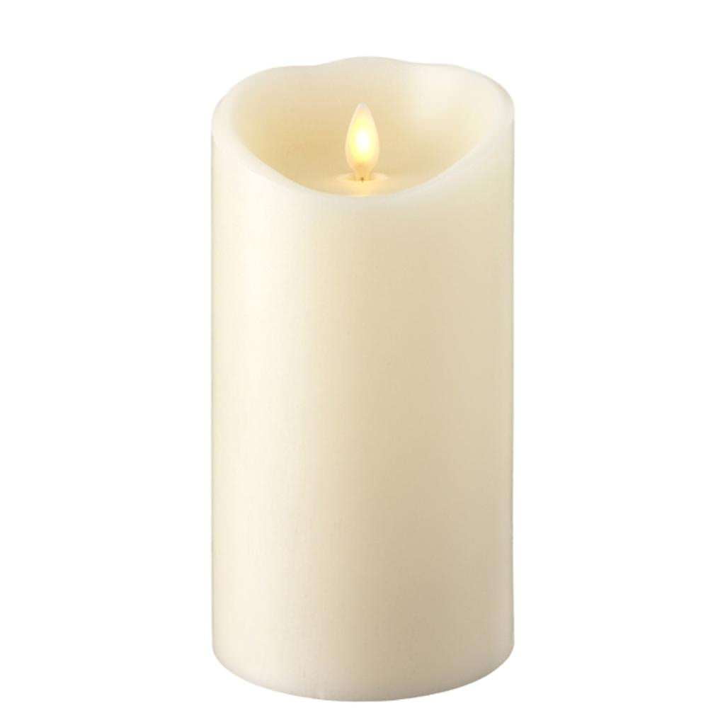 Ivory Beige LED Flameless Wax Pillar Candle 4.5" x 7.5"