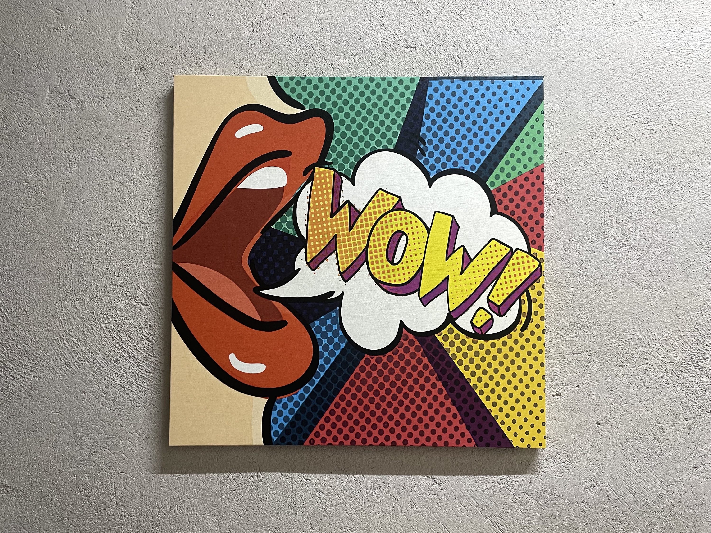 Lip Art Canvas, Pop Art Art Canvas, Comic Pop Art Artwork, Omg Shock