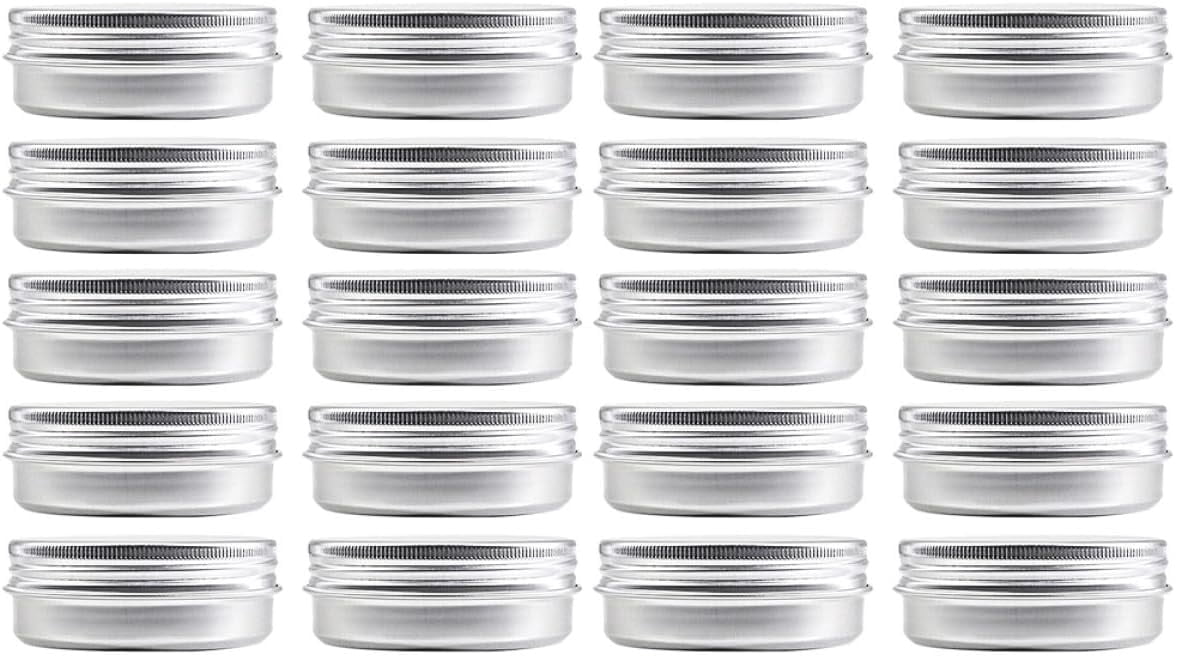 Lip Balm Containers,20-Pack 60ml Refillable Travel Size Aluminum Jars - Leak-Proof Cosmetic Cream Containers(DSF)