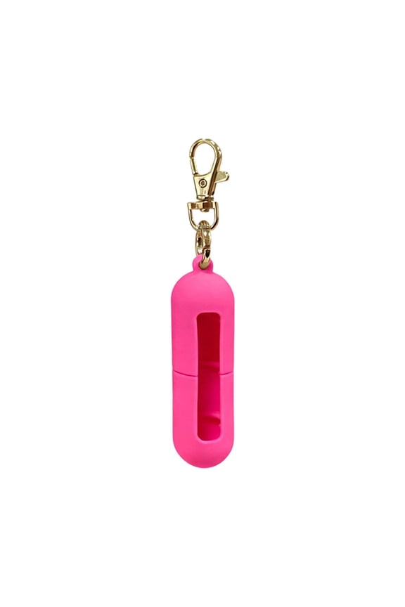 Lip Balm Holder Keychain - Silicone Mini Lipstick Case Charm with Gold Lobster Clasp, Compact Size, Portable Design for Bag Decor, Beauty Gift & Daily Accessory