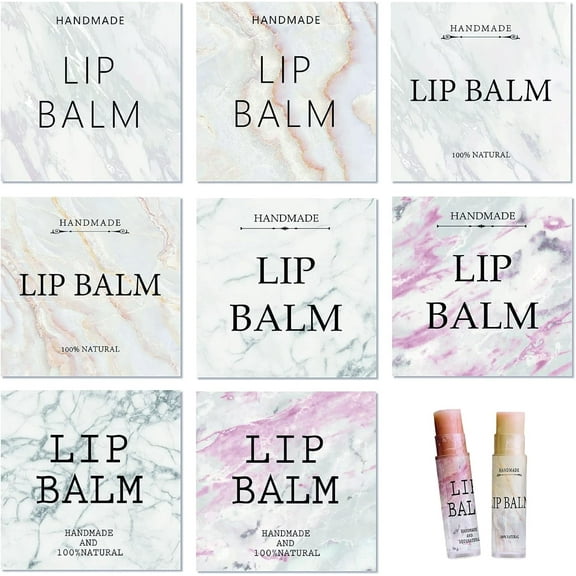 Lip Balm Labels 80pcs Homemade Lip Balm Labels 2 Clear Lip Balm Labels for Tubes Printable Waterproof Lip Balm Stickers Labels for Lip Balm Handcream Candle ContainerMarble Pattern DIY