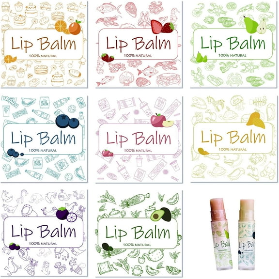 Lip Balm Labels 80pcs Homemade Lip Balm Labels 2 Clear Lip Balm Labels for Tubes Printable Waterproof Lip Balm Stickers Labels for Lip Balm Handcream Candle ContainerFood Logo Colorful