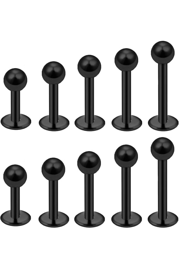 Lip Bars Fine Labret Studs 16G High-Grade Stainless Steel Plastic Flat Back Helix Tragus Cartilage Earring Stud 4-12MM Monroe Medusa Piercing Jewellery Silver Gold[h918]