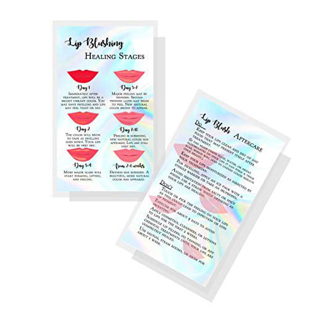 Lip Blush Stages of Healing & Aftercare Instructions Card 50 Pack