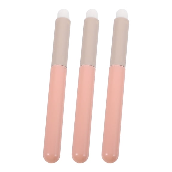 Lip Brush 3 Pcs for Women Makeup Smudge Applicator Face Brushes Miss Artificial Fiber Wooden Handle