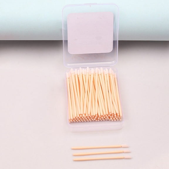 Lip Brushes, 100 Pcs in Pp Box, Light Nudedisposable Lip Brush Box Flocking Care Multi Function Lipstick Glaze Brush Box Portable Lipstick Brush Gadget, Easter Mother'S Day Gift Makeup Organizers