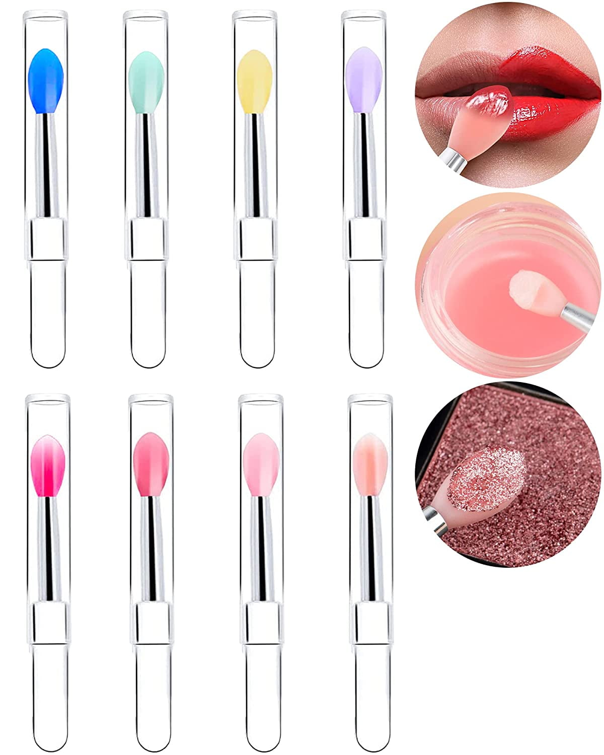 Lip Brushes Silicone Professional Tool. Silicone Lip Brush with Cap