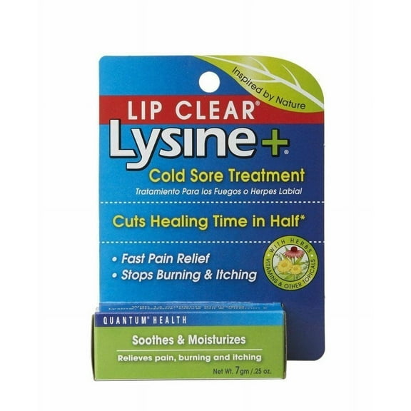Lip Clear Lysine+ Ointment Cold Sore Treatment, Fast Pain Relief Soothes & Moisturizes 7 G