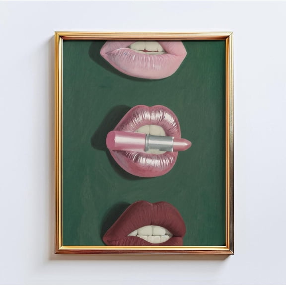 Lip Evolution – Pop Art Lipstick Poster, Fashion Aesthetic Wall Art, Glam Modern Print By Chicglowposters, Unframed Canvas Size 8x12