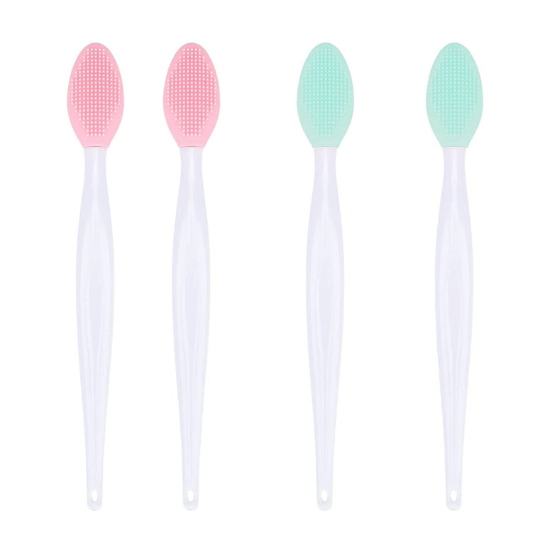 Zoizocp Lip Exfoliator Brush, 4PCS Double-Sided Silicone Lip