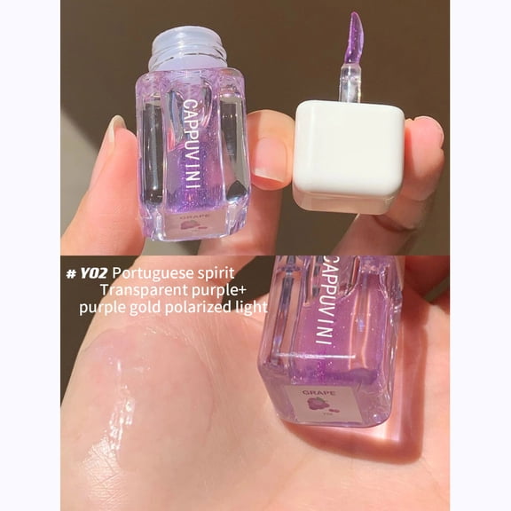 Lip Gel Hydrating, Vitamin E Lip Care, Clear Rosehip Oil Strawberry Lip Filler, Moisturizing Lightweight Texture, Easy to Apply, Long Lasting Wear, Portable Makeup Accessory