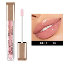 Lip Glaze, Lip Color, Slightly Glittering Transparent Lip Gloss with Colorful Glitter, Soft Brush Applicator for Comfortable Wear