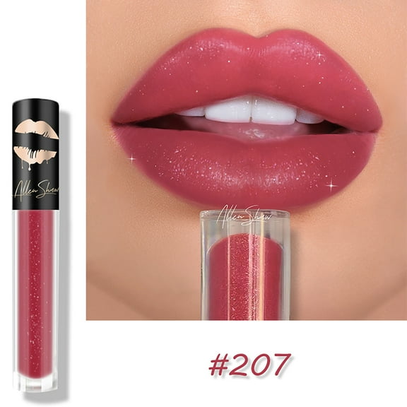 Lip Gloss, Matte Lip Glaze, Multi-Color Crystal Diamond Lipstick with Fine Flash Glitter, Moist and Shiny High-End European Style Lip Makeup Tool