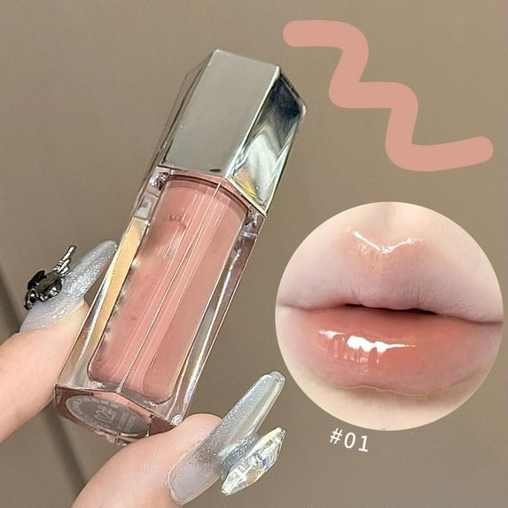 Lip Gloss, Moisturizing Lip Gloss, Brightening Glass Mirror Lip Gloss with Soft Hydrating formula, Long-Lasting Shine and Natural Color Enhancement