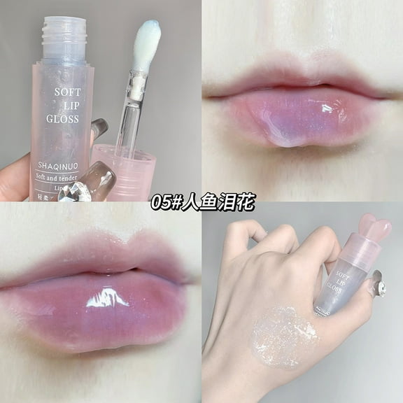 Lip Gloss, Moisturizing Lip Oil, Lightweight Transparent Lip Gloss for Hydrating and Long-lasting Wear, Water Light Mirror Effect with Non-sticky Texture and Comfortable Feel